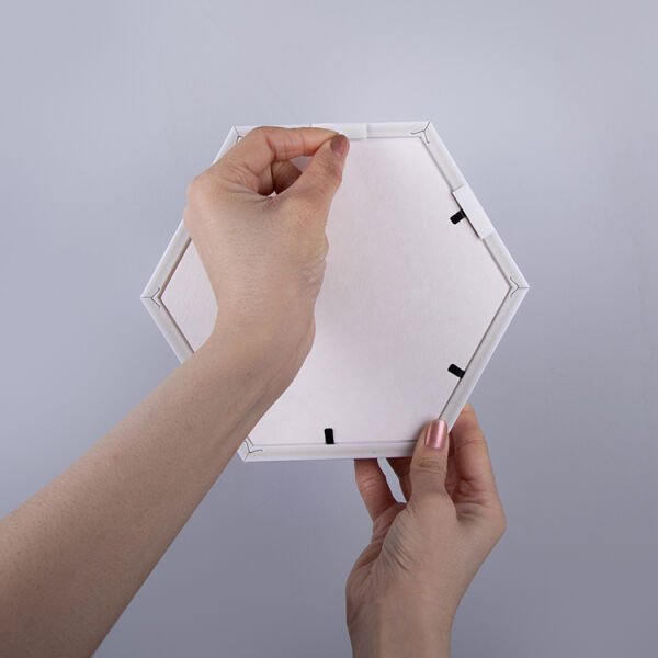 Sök Tak Altıgen Çerçeve Beyaz 3'lü 20x20 cm