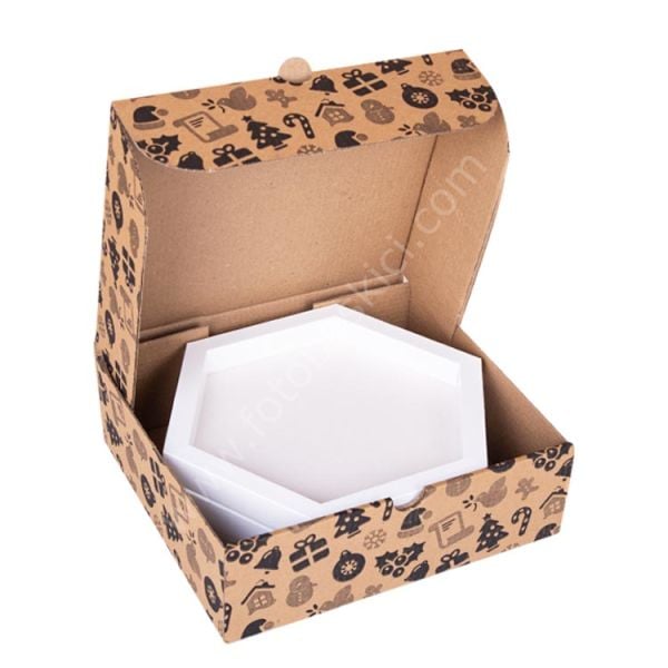 Sök Tak Altıgen Çerçeve Beyaz 3'lü 20x20 cm