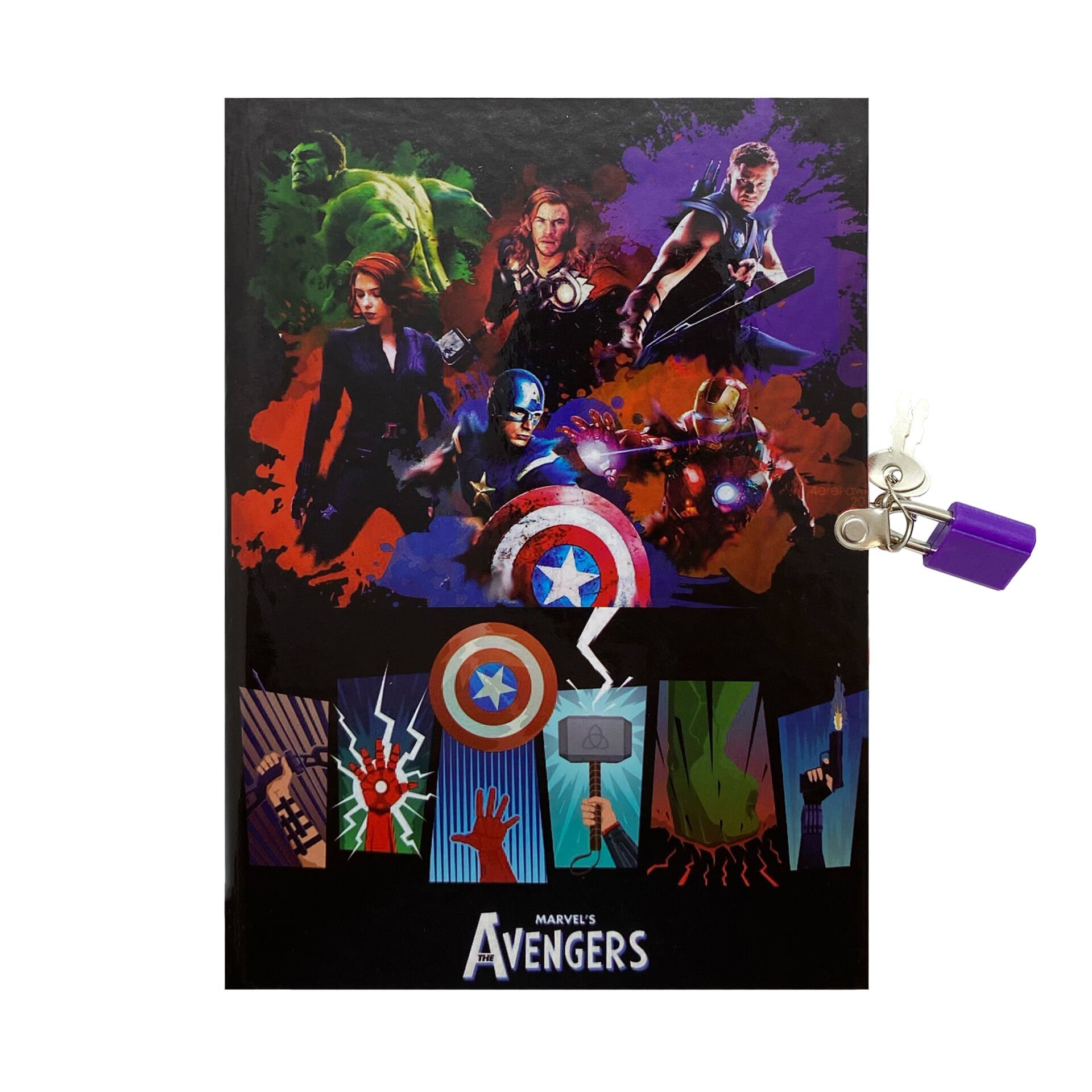 Marvel Avengers Kilitli Erkek Çocuk Günlük Anı Defteri