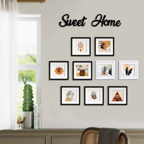 ''Sweet Home'' Yapışkanlı Sök Tak Duvar Yazısı