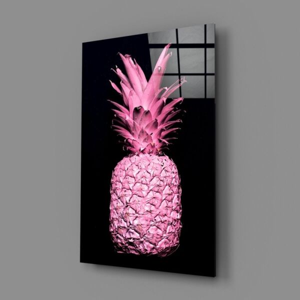 Pembe Ananas Cam Tablo
