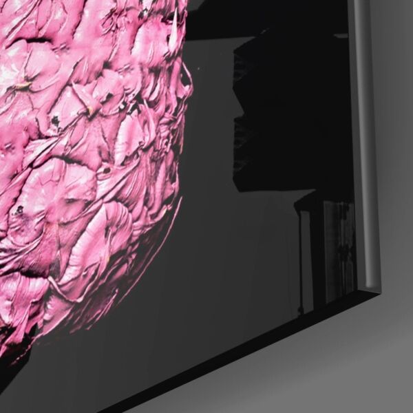 Pembe Ananas Cam Tablo