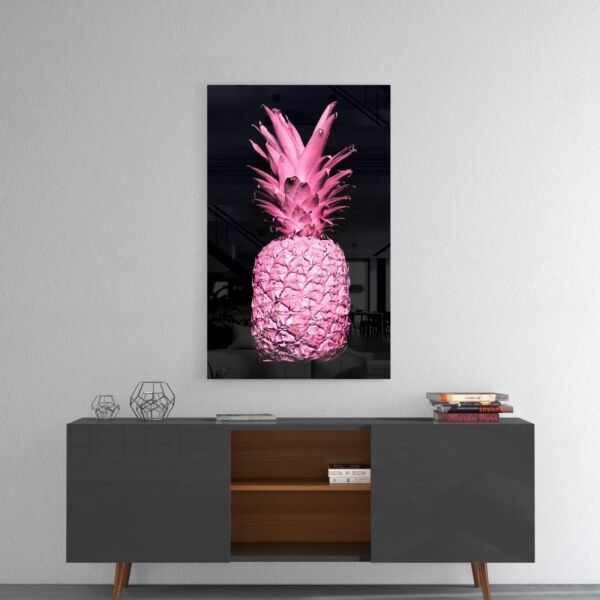 Pembe Ananas Cam Tablo