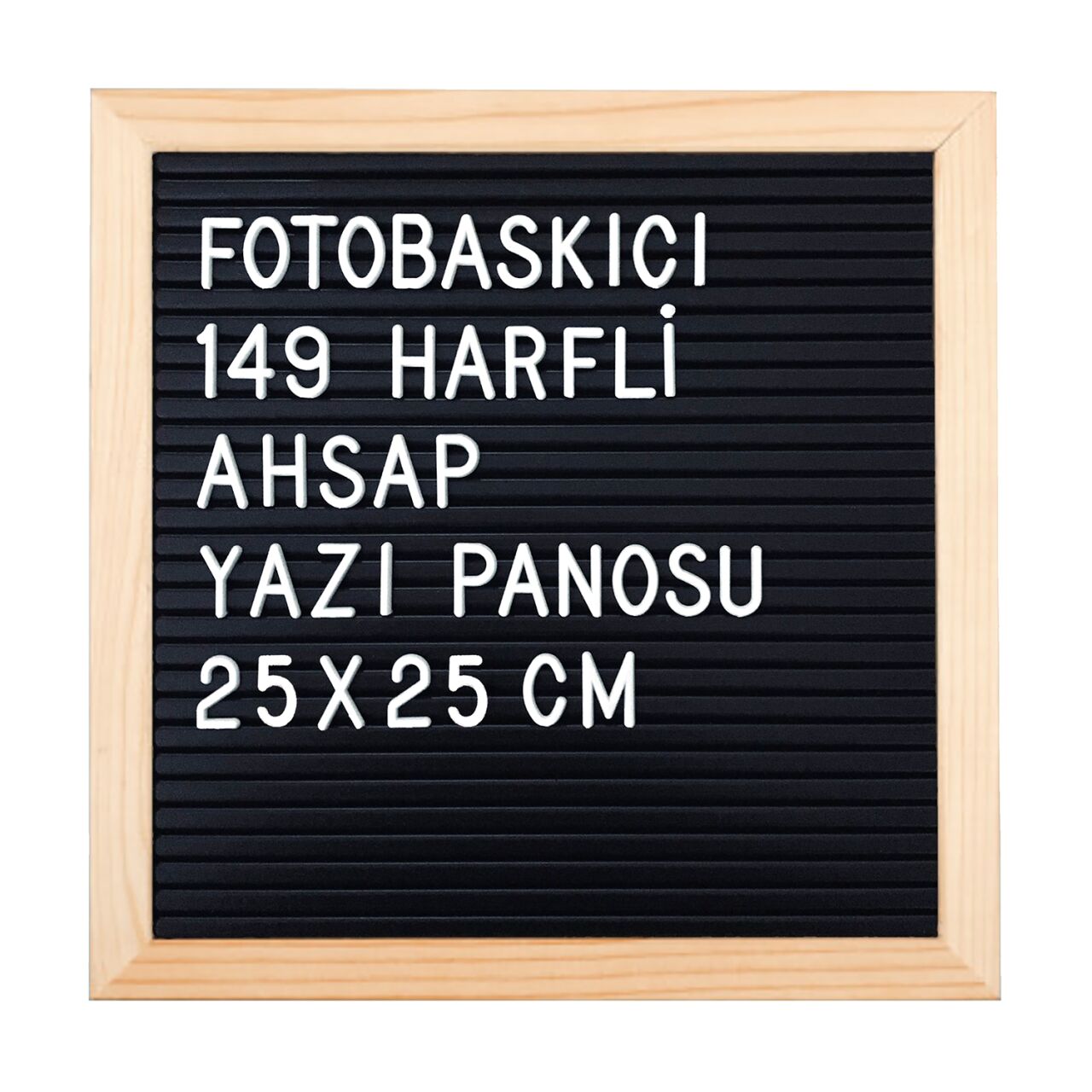 149 Harfli Ahşap Yazı Panosu 25x25 cm