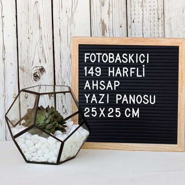 149 Harfli Ahşap Yazı Panosu 25x25 cm