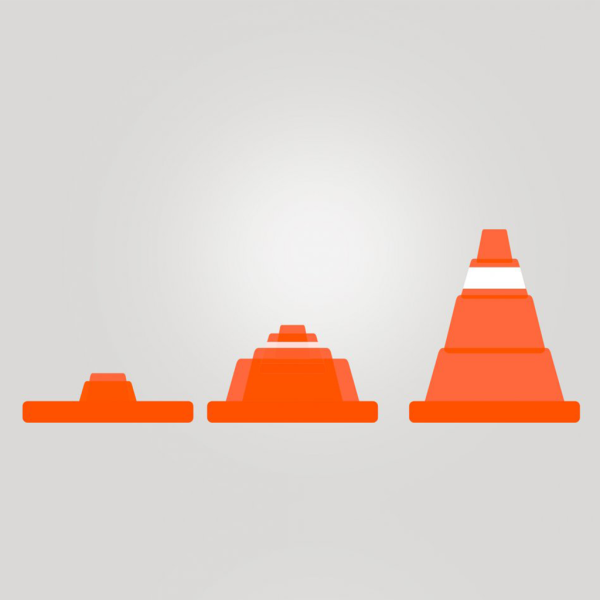 Reflektörlü Katlanır Trafik Konisi 32 cm