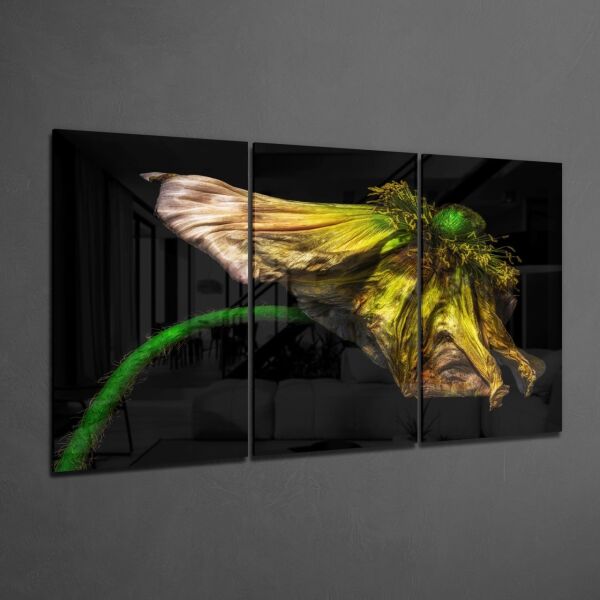 Makro Çiçek Cam Tablo