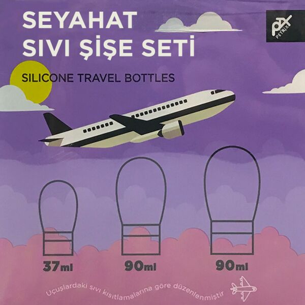 Sıvı Şişe Seyahat Seti (Silikon) 3'lü