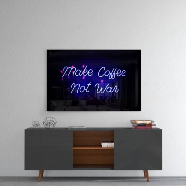 “Make Coffee Not War” Cam Tablo