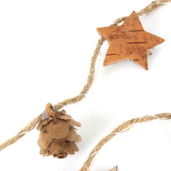 2 Metre Kozalaklı ve Yıldızlı Pilli Led Işık