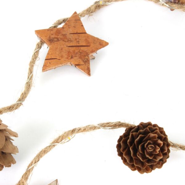 2 Metre Kozalaklı ve Yıldızlı Pilli Led Işık