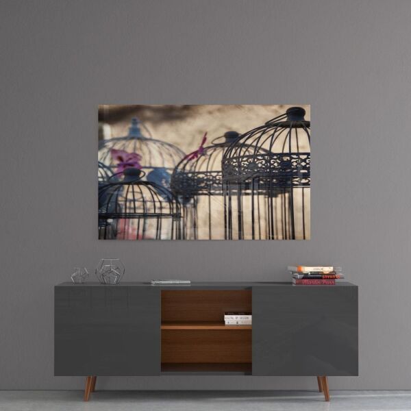 Kuş Kafesi Cam Tablo
