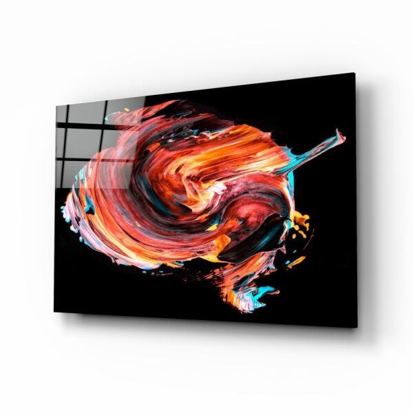 Kırmızının Dansı Cam Tablo