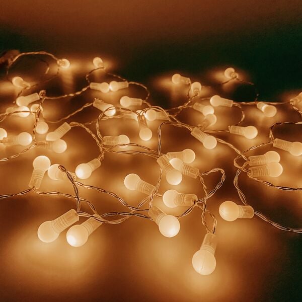 50 Mini Top Ampullü Pilli Led Işık (Günışığı Sarısı)