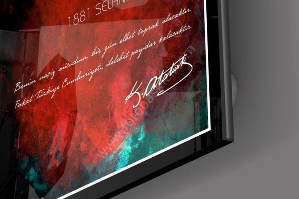 Gök Atlası Atatürk Cam Tablo