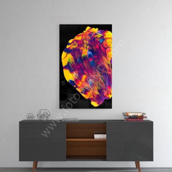 Renklerin Dansı Cam Tablo