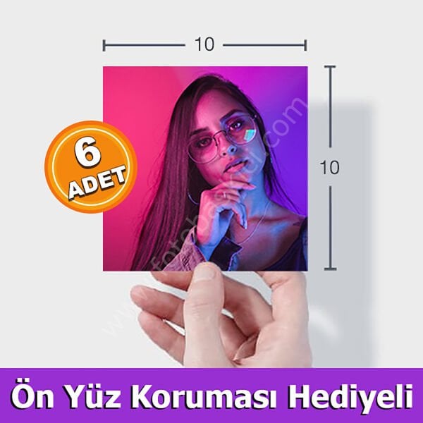 10x10 cm Kare Fotoğraf Baskısı - 6 Adet