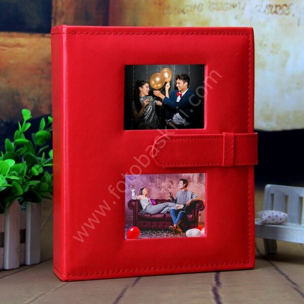 Deri Fotoğraf Albümü Kırmızı 100’lük 15x21