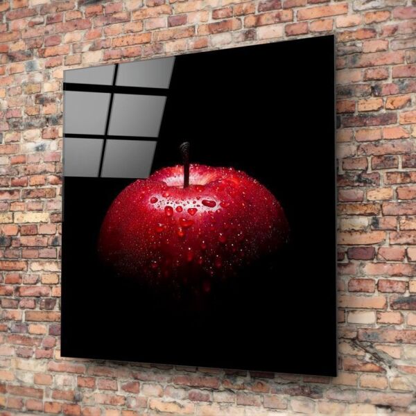 Kırmızı Elma Cam Tablo