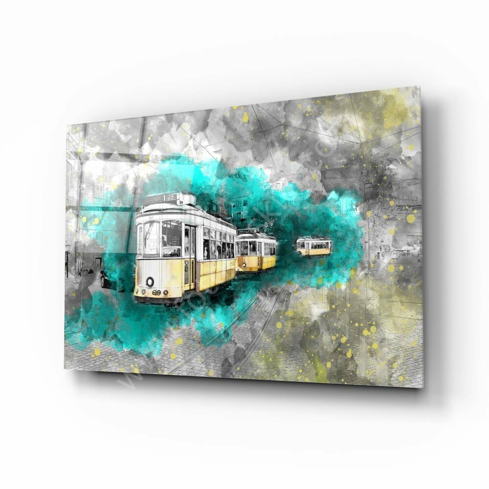 İllüstrasyon Tramvay Cam Tablo