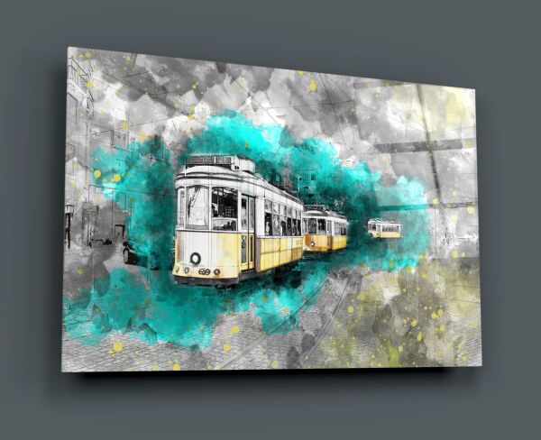 İllüstrasyon Tramvay Cam Tablo