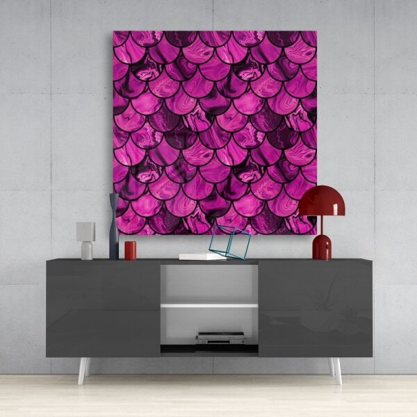 Pembe Pullar Cam Tablo