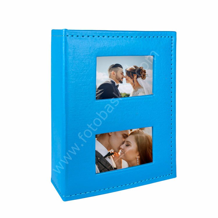 Deri Fotoğraf Albümü Mavi 100’lük 13x18
