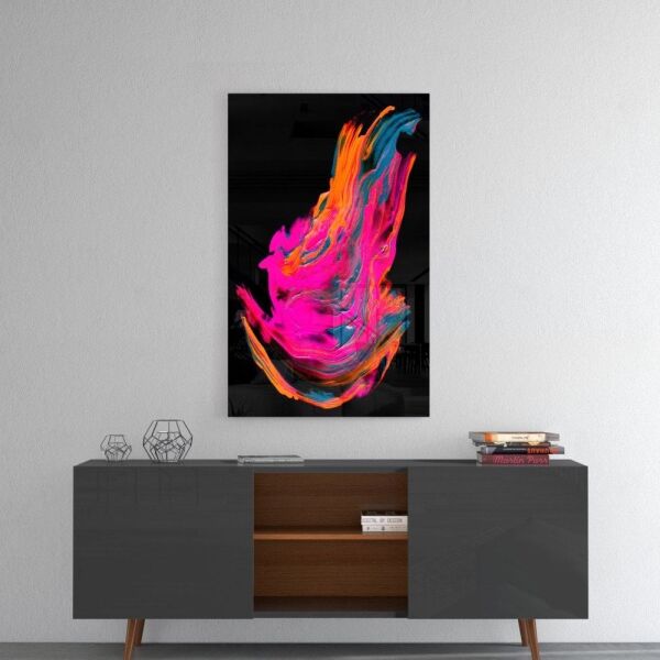 Renkli Kanatlanış Cam Tablo