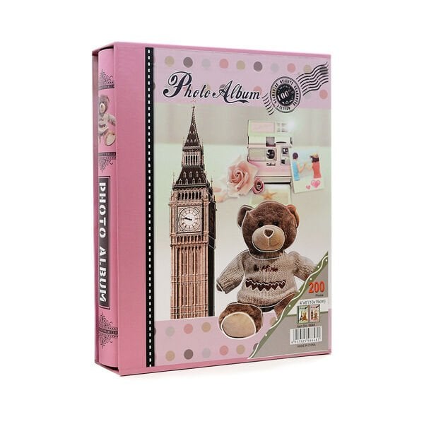 Ayıcık Figürlü Fotoğraf Albümü Pembe 200'lük 10x15