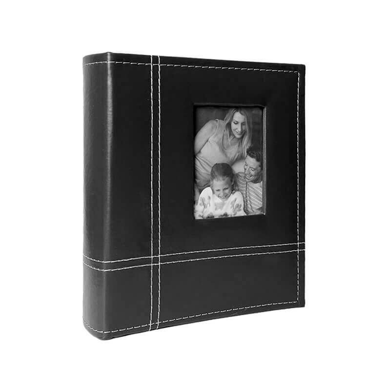 Pencereli Deri Fotoğraf Albümü Siyah 200'lük 10x15