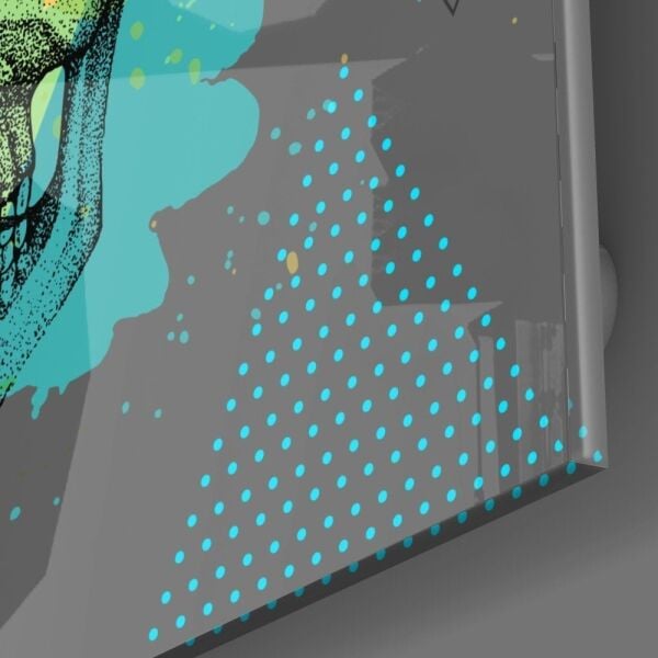 Kafatası - Şapkasız Asla Cam Tablo