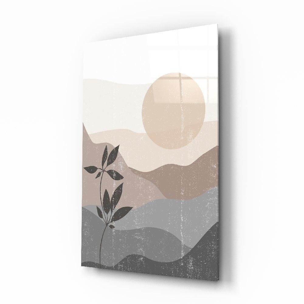 Küçük Yapraklar Cam Tablo