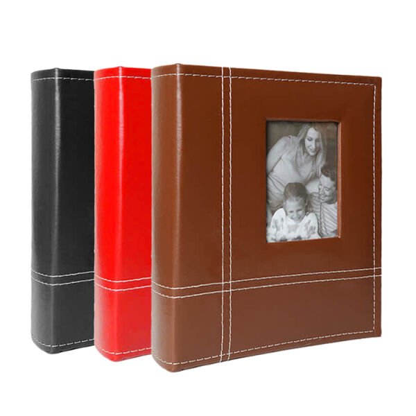 Pencereli Deri Fotoğraf Albümü Kahve 200'lük 10x15