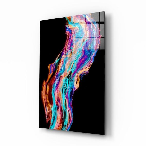 Renkli Akış Cam Tablo