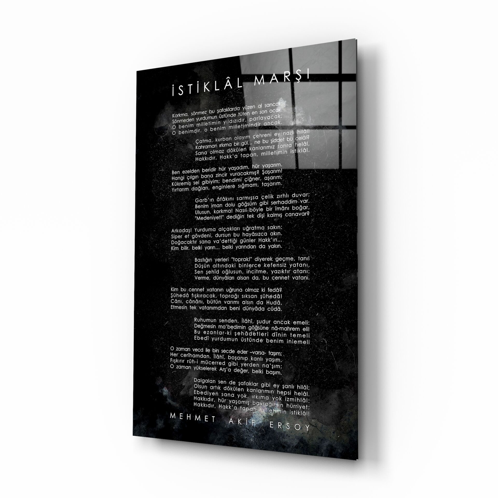 İstiklal Marşı Cam Tablo