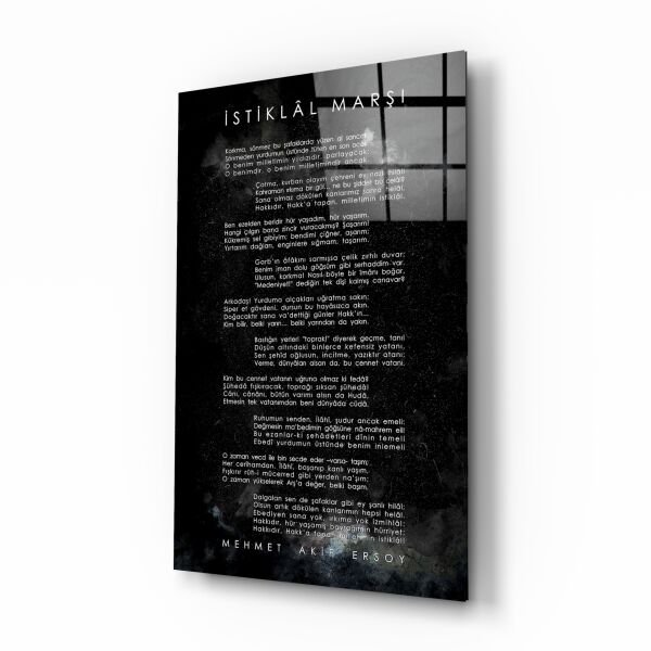 İstiklal Marşı Cam Tablo