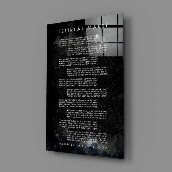 İstiklal Marşı Cam Tablo