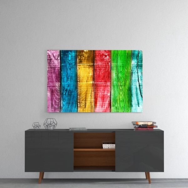 Renkli Tahta Cam Tablo