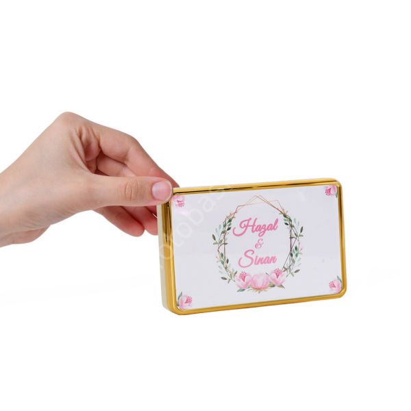 Makyaj Aynalı Cep Albümü Altın 8x13 cm