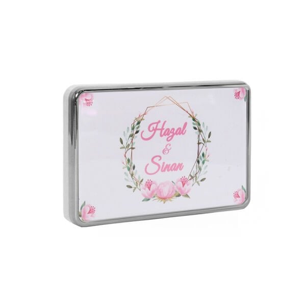 Makyaj Aynalı Cep Albümü Gümüş 8x13 cm