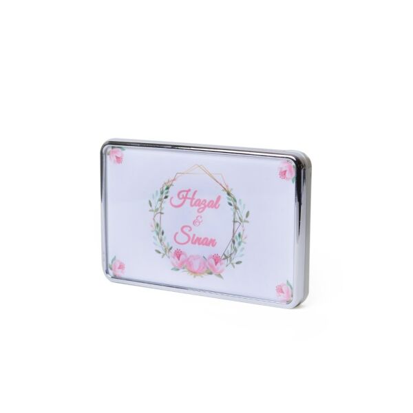 Makyaj Aynalı Cep Albümü Gümüş 8x13 cm