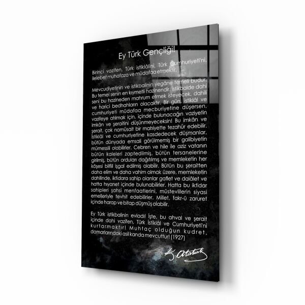 Gençliğe Hitabe Cam Tablo
