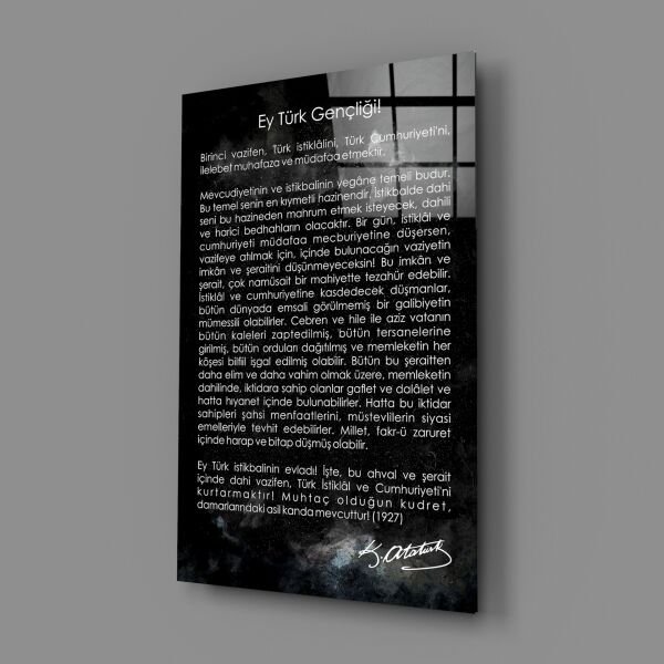Gençliğe Hitabe Cam Tablo