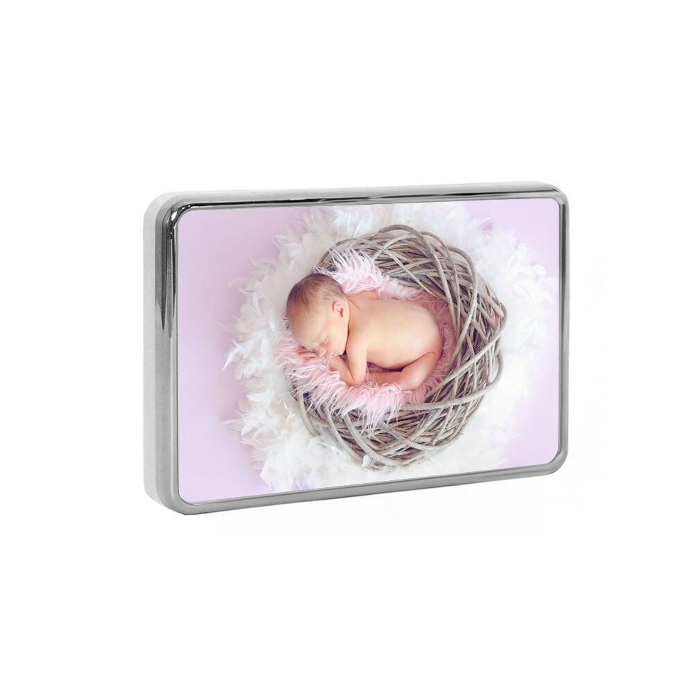 Makyaj Aynalı Cep Albümü Gümüş 13x18 cm