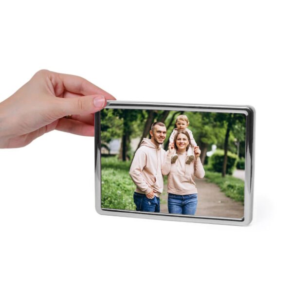 Makyaj Aynalı Cep Albümü Gümüş 13x18 cm