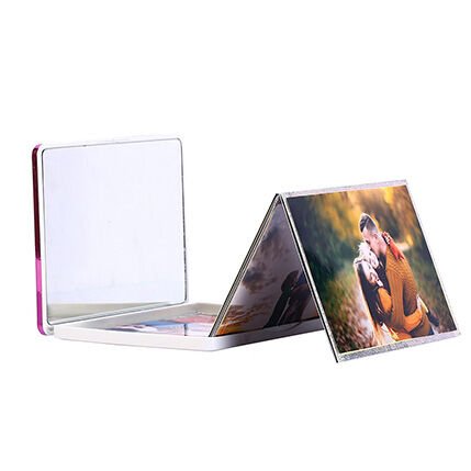 Makyaj Aynalı Cep Albümü Pembe 13x18 cm