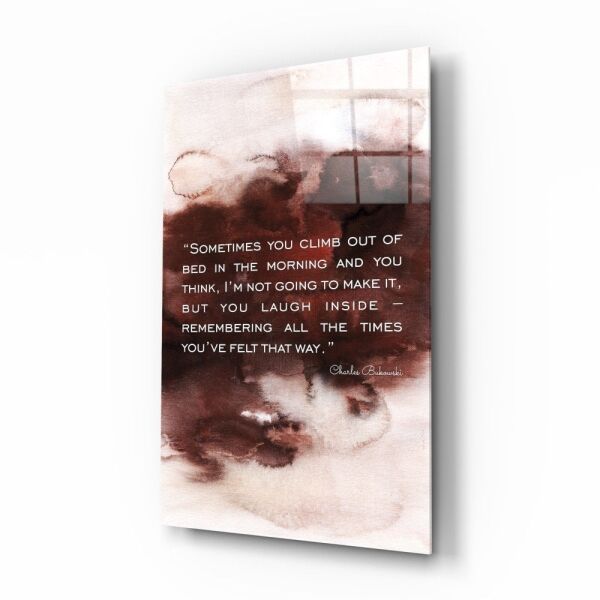 Bukowski Sözler Cam Tablo