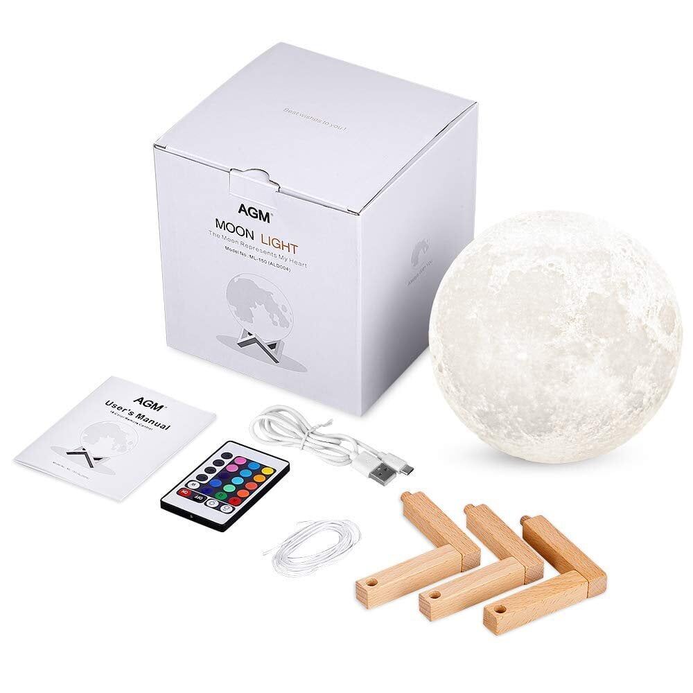 3D Dekoratif Ay Lambası (Uzaktan Kumandalı) 16 Renk