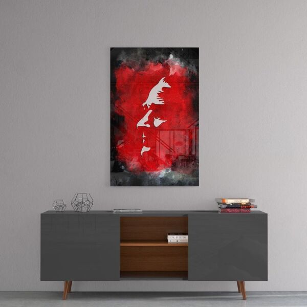 Atatürk Silüeti Cam Tablo