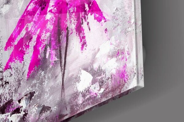 Fuşya Etekli Kadın Cam Tablo